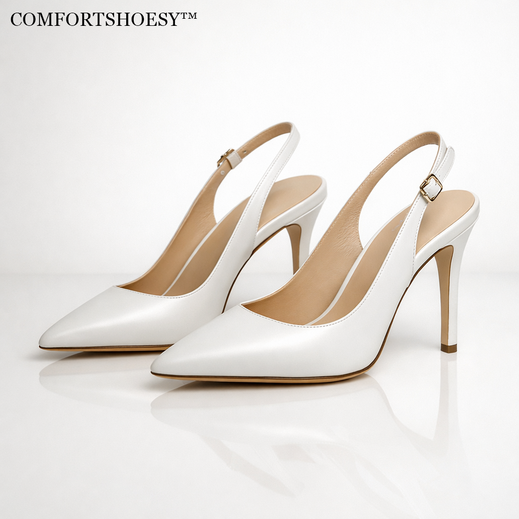 Comfortshoesy™ | Elegant Slingback Heeled Shoes