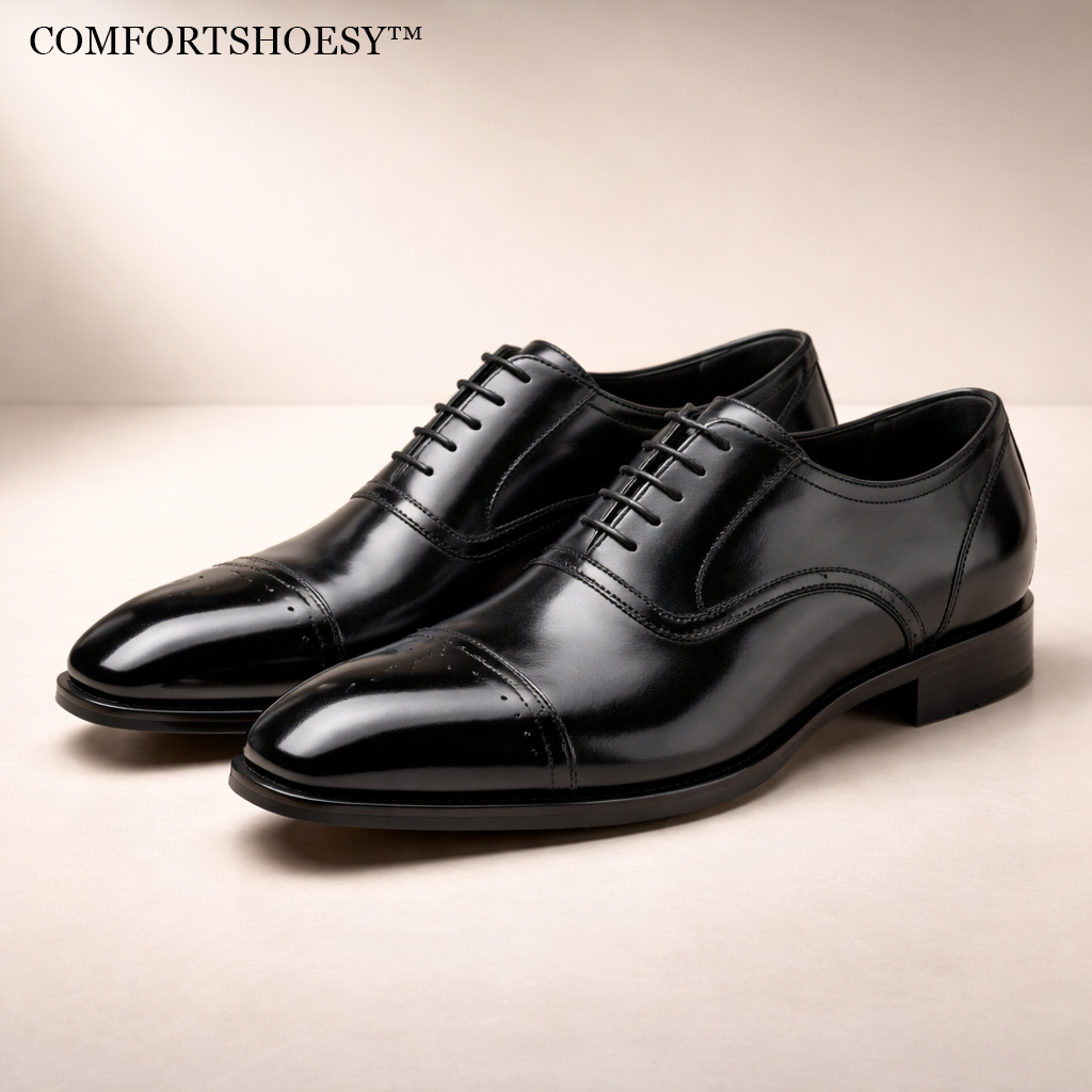 Comfortshoesy™ | Refined Lace-Up Dress Shoes